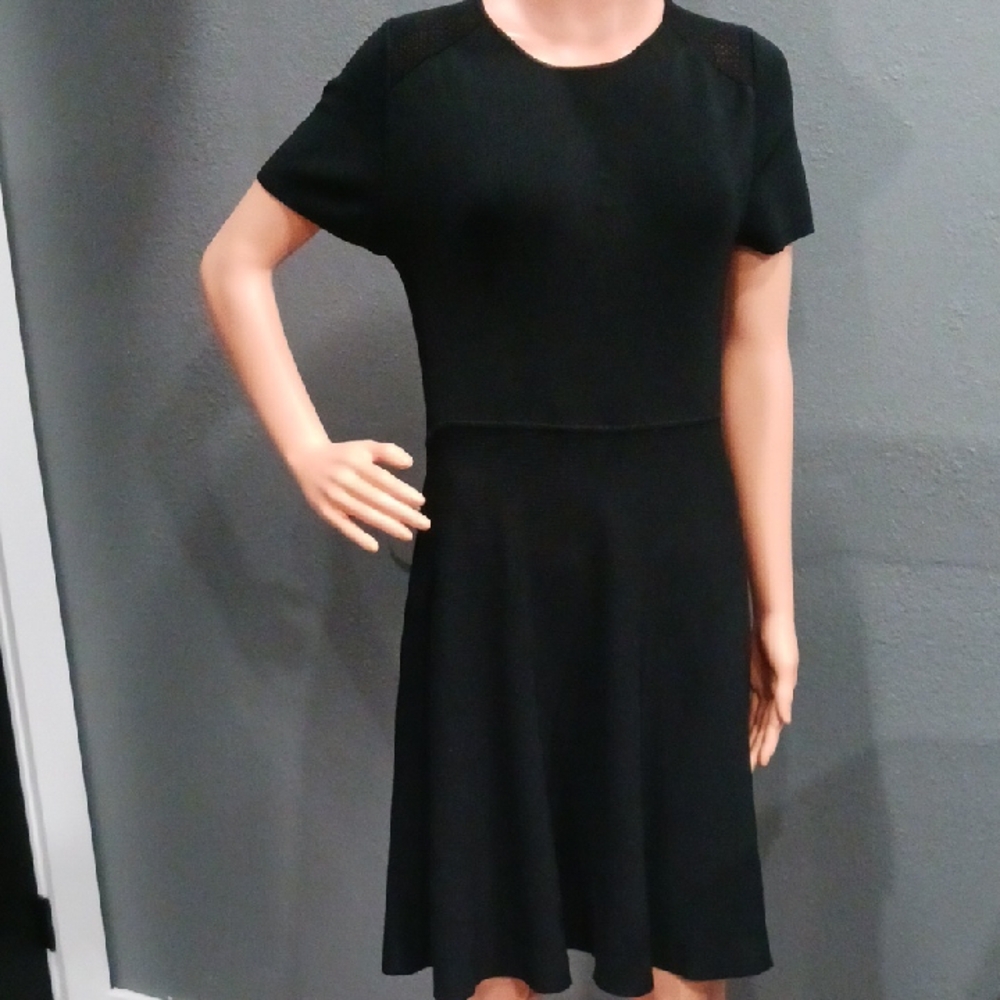 Helston Heritage Elegant Short Sleeve Black Dress Size XL